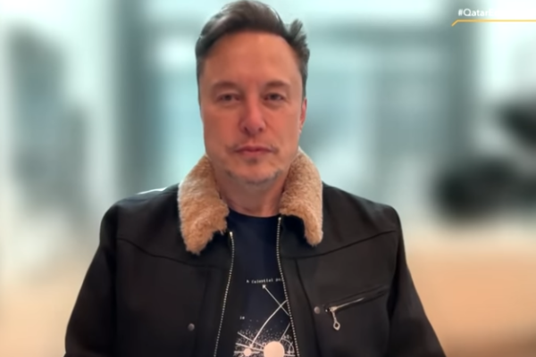 Elon Musk being interviewed by Bloomberg's Mishal Husain